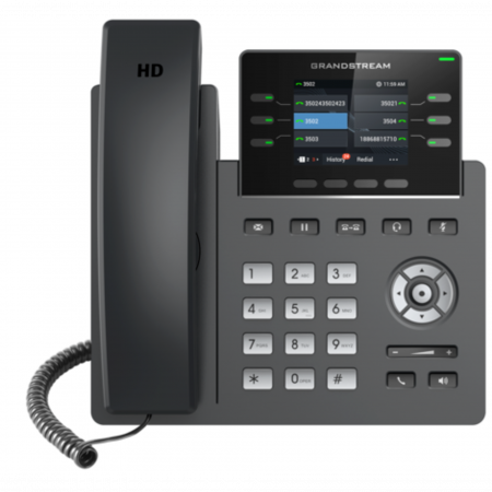 Grandstream GRP2613 - IP телефон. 3 SIP аккаунта, 6 линий, цветной LCD, PoE, (1GbE)Gigabit Ethernet