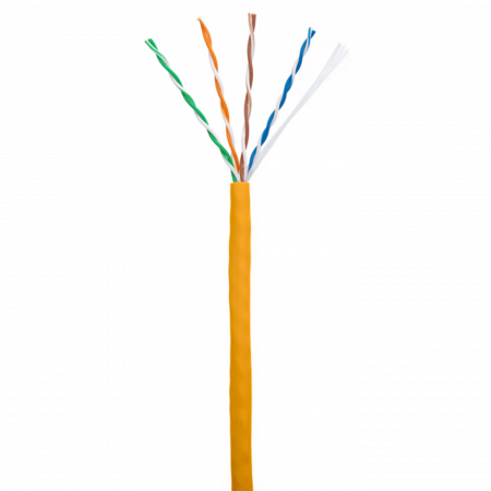 Кабель NETLAN U/UTP 4 пары, Кат.5e (Класс D), 100МГц, одножильный, BC (чистая медь), внутренний, LSZH нг(B)-HF, оранжевый, 305м