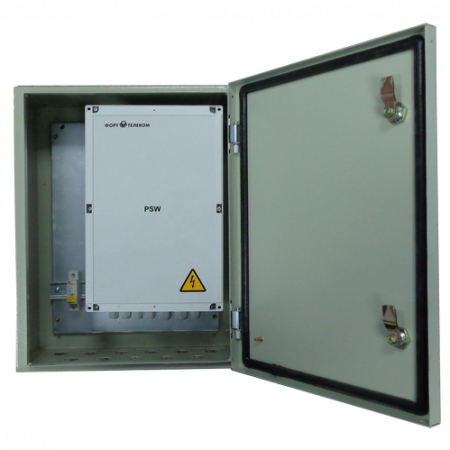 Металлический шкаф  с установленым оптическим кросом для PSW-2G-UPS