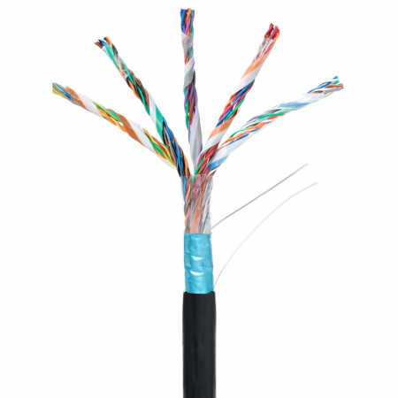 Кабель NETLAN F/UTP 25 пар, Кат.5 (Класс D), 100МГц, одножильный, BC (чистая медь), внешний, PE до -40C, черный, 305м