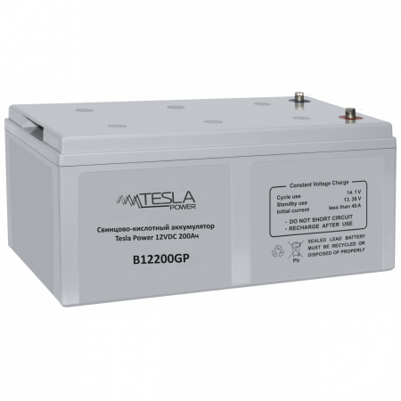 Свинцово-кислотный аккумулятор Tesla Power 12VDC 200Ач размер 496*259*220