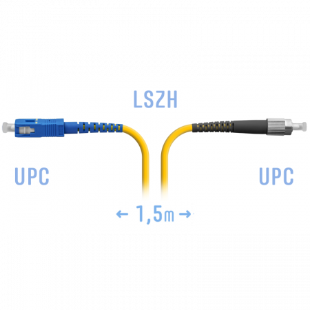 Патчкорд оптический FC/UPC-SC/UPC SM  1.5 метра