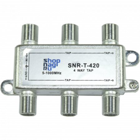 Ответвитель абонентский SNR-T-410, на 4 отвода, вносимое затухание IN-TAP 10dB.