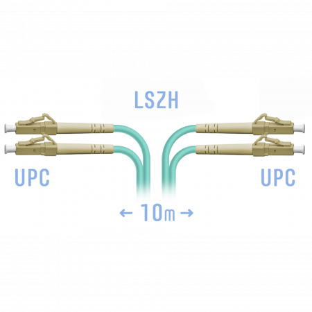 Патчкорд оптический LC/UPC MM Duplex 10 метров