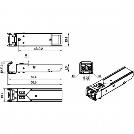 Модуль SFP+ CWDM оптический, дальность до 10км (10dB), 1510нм