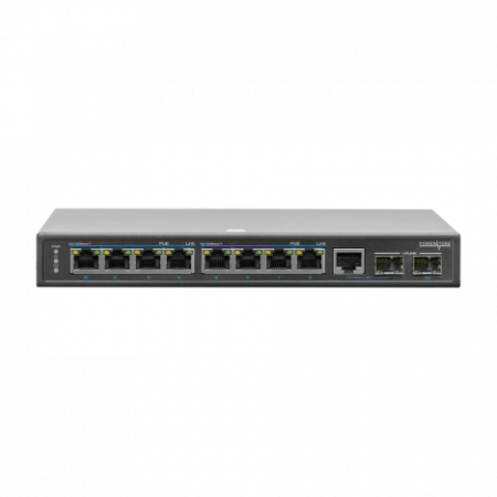 PoE коммутатор неуправляемый PUS-154-8-2  8 10/100BASE-TX 802.3af&at+ 1GB комбо+ 1 1000BASE-X, внешний БП (следы скотча на коробке)