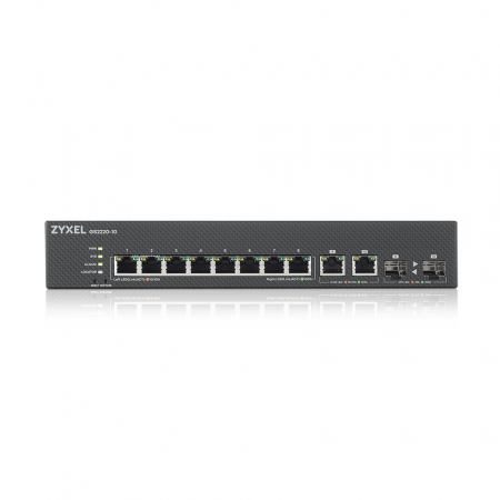 Коммутатор ZYXEL NebulaFlex Pro GS2220-10 Hybrid L2 Switch, rack 19 , 8xGE, 2xCombo (SFP / RJ-45), silent, standalone / cloud management