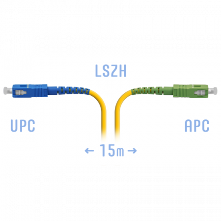 Патчкорд оптический SC/UPC-SC/APC SM 15 метров