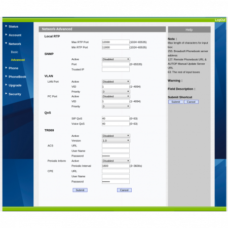 IP-телефон SNR-VP-51W без БП, поддержка PoE, белый цвет
