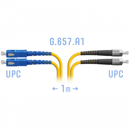 Патчкорд оптический FC/UPC-SC/UPC SM G.657.A1 Duplex 1 метр