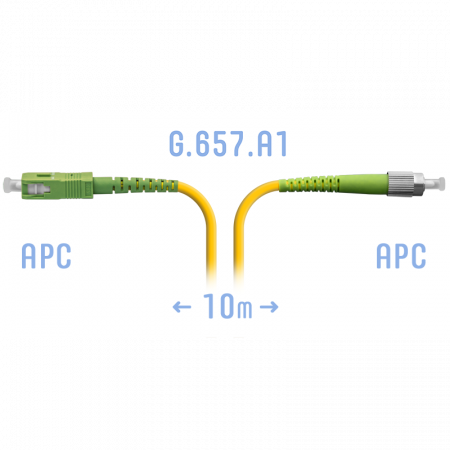Патчкорд оптический FC/APC-SC/APC SM G.657.A1 10 метров