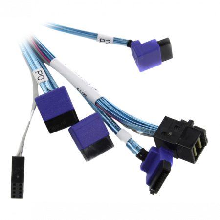 Кабель SuperMicro CBL-SAST-0811 HDmSAS-4SATA 70см, внутренний