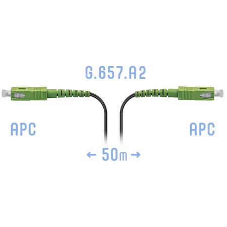 Патчкорд оптический FTTH SC/APC, кабель 604-02-01, 50 метров