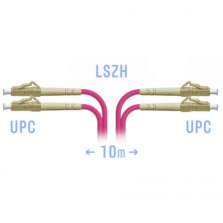 Патчкорд оптический LC/UPC-LC/UPC MM (OM4) Duplex 10 метров