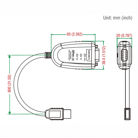 UPort 1110 1-портовый преобразователь USB в RS-232 MOXA