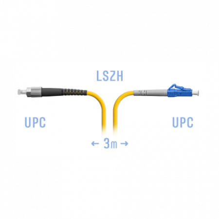 Патчкорд оптический LC/UPC-FC/UPC SM 3метра