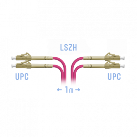 Патчкорд оптический LC/UPC-LC/UPC MM (OM4) Duplex 1 метр