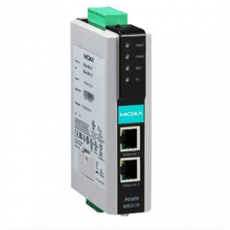 Преобразователь MGate MB3170 1-портовый преобразователь Modbus RTU/ASCII (RS-232/422/485) в Modbus TCP в промышленном исполнении