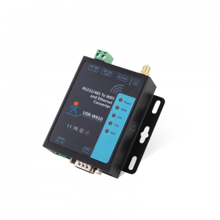 Конвертер интерфейсов RS232/RS485 в WiFi/Ethernet TCP/IP, металл корпус, блок питания