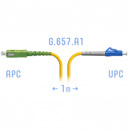 Патчкорд оптический LC/UPC-SC/APC SM G.657.A1 1 метр