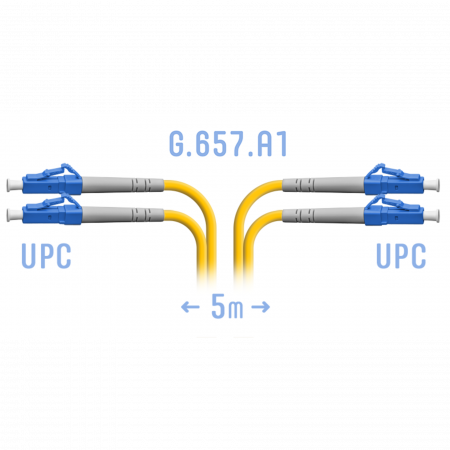 Патчкорд оптический LC/UPC SM G.657.A1 Duplex 5 метров