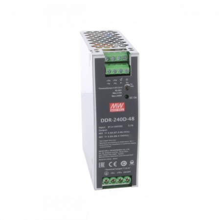 DDR-240D-48, DC/DC преобразователь, 60Вт, вход 67,2-154В, выход 48В/5А Mean Well