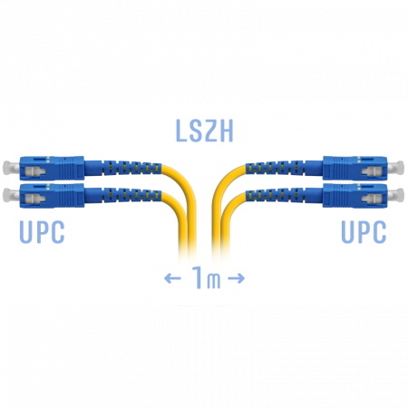 Патчкорд оптический SC/UPC SM Duplex 1метр