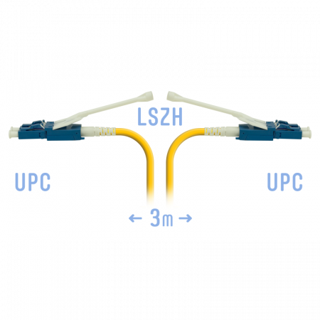 Патчкорд оптический LC/UPC SM Duplex (HD) 3 метра, волокно G.657.A1