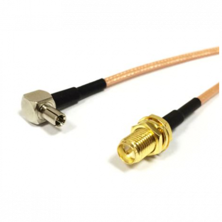 Антенный адаптер для USB 3G модемов Huawei (SMA-female - TS-9 (угловой))																							