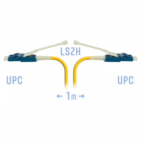 Патчкорд оптический LC/UPC SM Duplex (HD) 1 метр, волокно G.657.A1