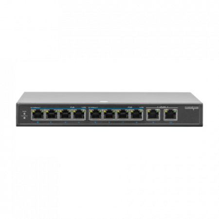 PoE коммутатор PUS-154-9 10-портовый неуправляемый  802.3af 10/100BASE-TX, 8 портов PoE
