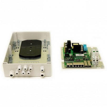 Уличный управляемый PoE коммутатор TFortis PSW-2G6F+ 4FE PoE+ 2FE dual PoE+ 2 GB SFP порта, питание 220В, IP66