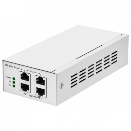 PoE инжектор неуправляемый PI-300-2, 2x10/100/1000BASE-T 802.3af&at, PoE бюджет 60Вт