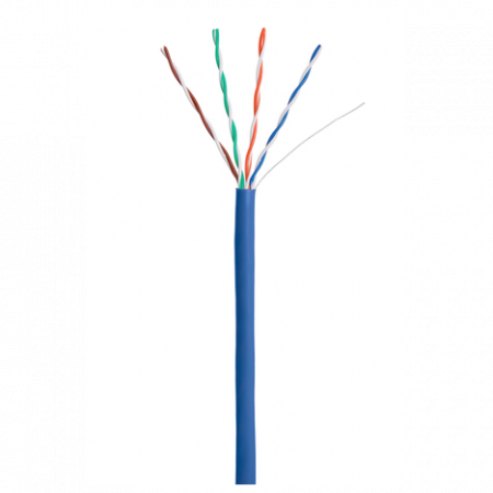 Кабель NETLAN U/UTP 4 пары, Кат.5e, 100МГц, одножильный, CCA (омедненный алюминий), внутренний, PVC нг(B), синий, 305м