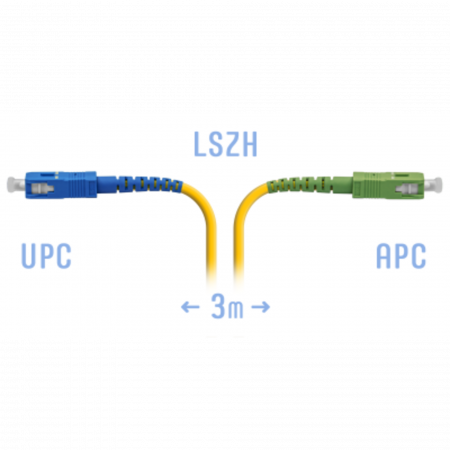 Патчкорд оптический SC/UPC-SC/APC SM 3 метра