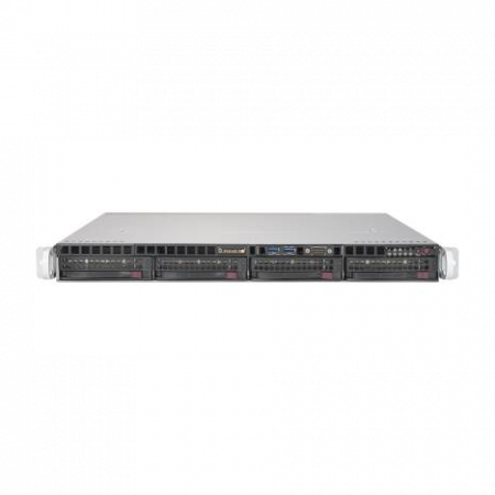 Платформа Supermicro 1U SYS-5019S-MR, E3-1200V5, DDR4, 4x3.5 hsHDD, 2х1000Base-T, 400Вт RPS
