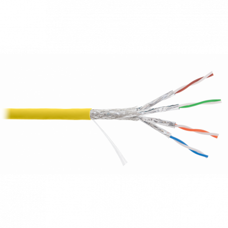 Кабель NIKOLAN S/FTP 4 пары, Кат.7а (Класс Fа), тест по ISO/IEC, 1000МГц, одножильный, BC (чистая медь), 23AWG (0,58мм), внутренний, LSZH нг(А)-HFLTx,