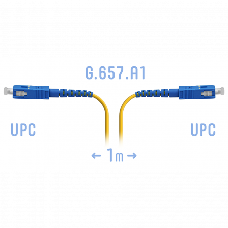 Патчкорд оптический SC/UPC SM G.657.A1 1 метр, 2мм