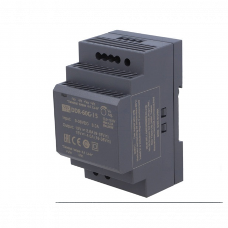 DDR-60G-15, DC/DC преобразователь, 60Вт, вход 9-36В,выход 15В/4А Mean Well