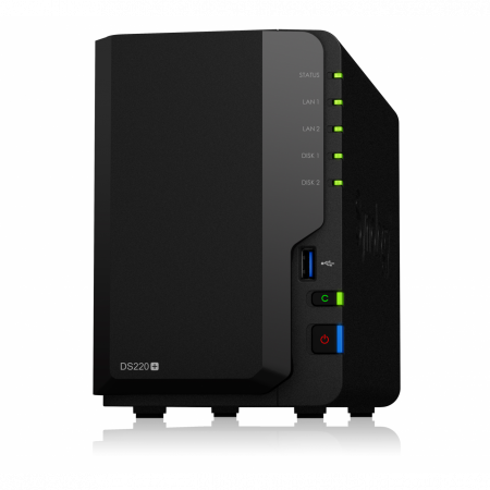 Сетевое хранилище Synology DiskStation DS220+, 2xHDD 3,5, 2х1000Base-T, без дисков