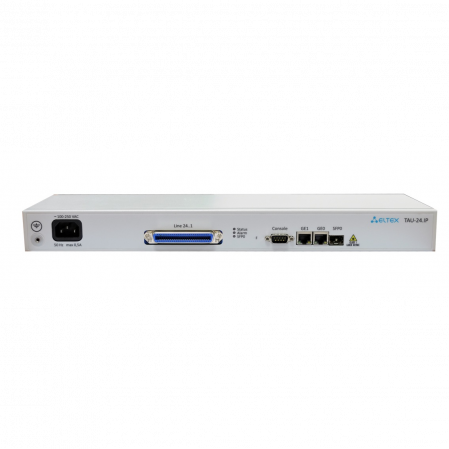 VoIP-шлюз Eltex TAU-24.IP: 24xFXS, 3xRJ45-10/100/1000, SIP/H.323, 1U, AC 220V