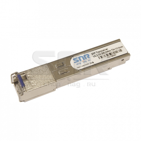 Одноволоконный модуль, SFP SGMII WDM, разъем LC simplex, рабочая длина волны Tx/Rx: 1310/1550нм, дальность до 10км