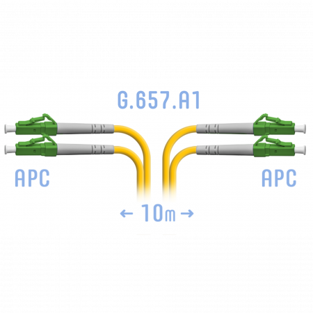Патчкорд оптический LC/APC SM G.657.A1 Duplex 10 метров