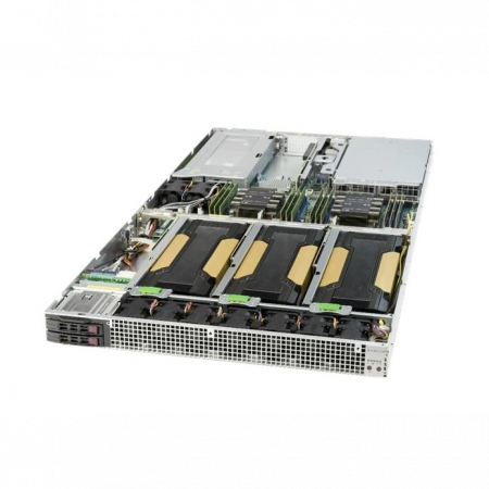 Платформа Supermicro 1U SYS-1029GQ-TNRT, до двух процессоров Intel Scalable, DDR4, 2x2,5 NVMe, 2x10Gbase-T, до четырех графических ускорителей