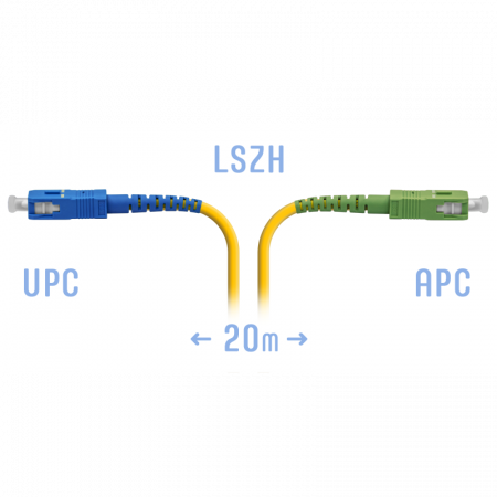 Патчкорд оптический SC/UPC-SC/APC SM 20 метров