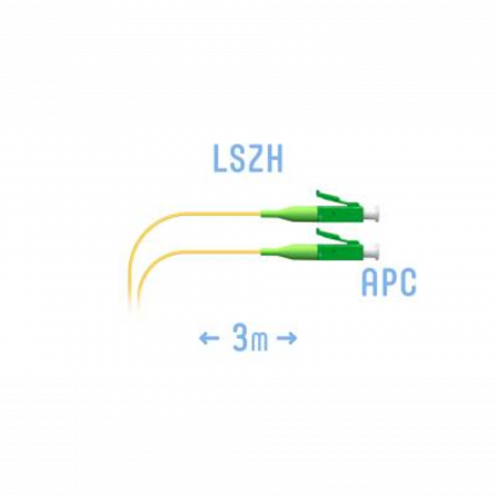 Шнур монтажный оптический LC/APC SM 3м. (0,9)