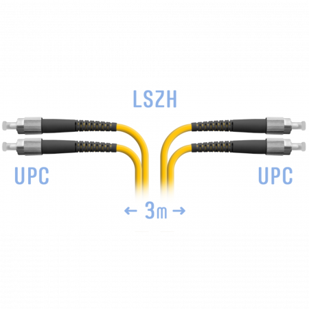 Патчкорд оптический FC/UPC SM Duplex  3 метр
