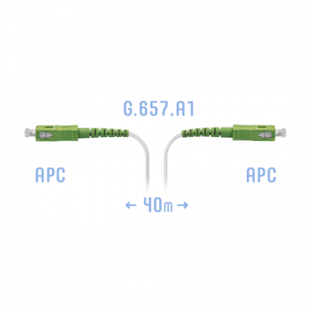 Патчкорд оптический FTTH SC/APC, кабель 604-02-01W, 40 метров