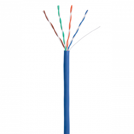 Кабель NETLAN U/UTP 4 пары, Кат.5e, 100МГц, одножильный, CCA (омедненный алюминий), внутренний, PVC нг(B), синий, 305м