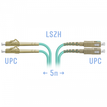 Патчкорд оптический LC/UPC-SC/UPC MM Duplex 5 метров